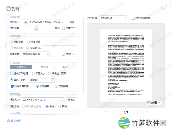 PDF 阅读器中的打印预览